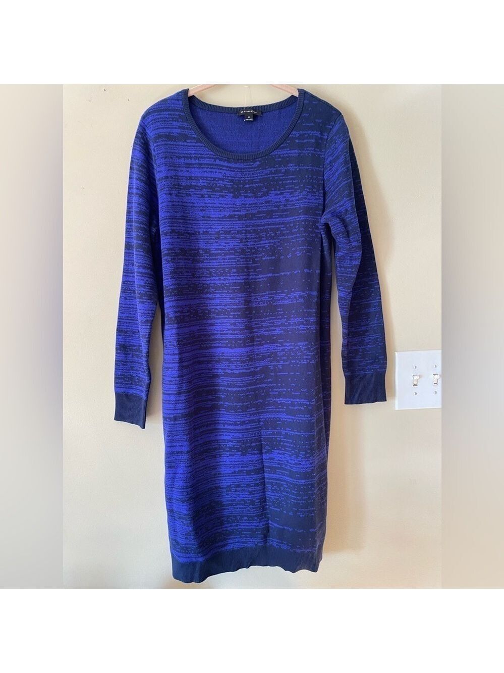 H By Halston Purple/Black Sweater Dress M NWOT